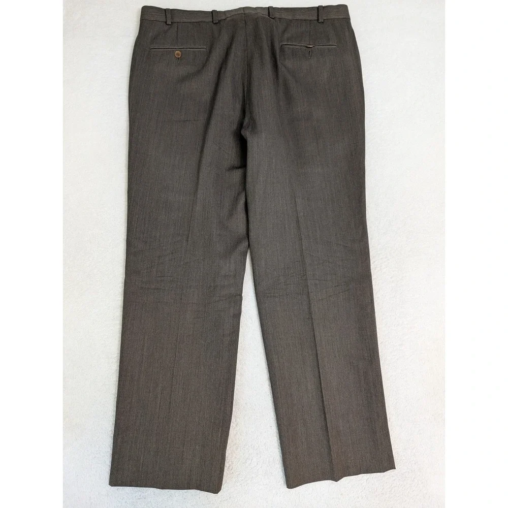 Brooks Brothers Pants Men 40x30 Madison Fit Wool Dress Green Flat Front Trousers